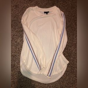 Bobeau long sleeve striped top